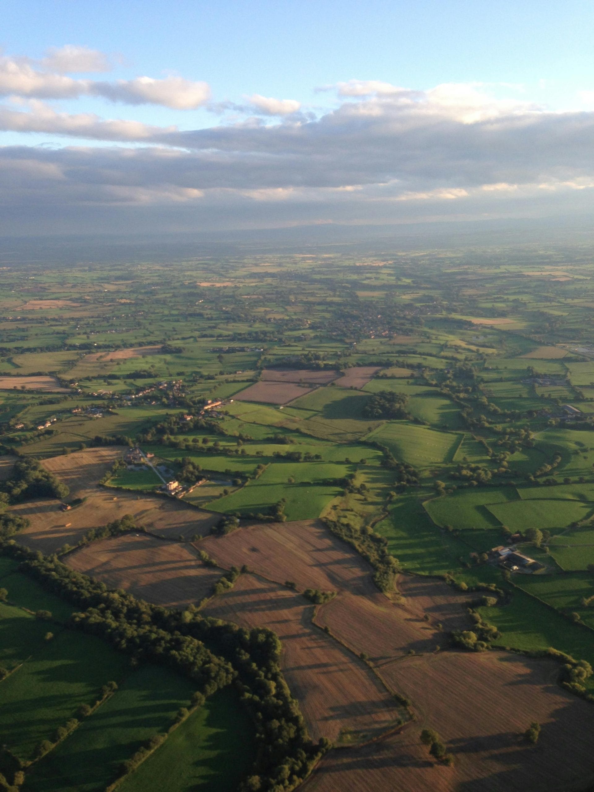 Aerial photo of Cheshire countryside